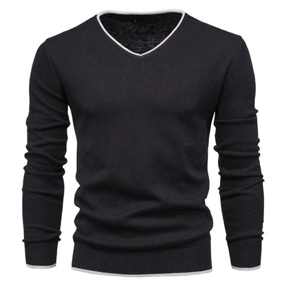 Stylish V Neck Fitted Mens Sweater - OutfitLondon