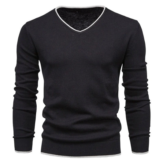 Stylish V Neck Fitted Mens Sweater - OutfitLondon