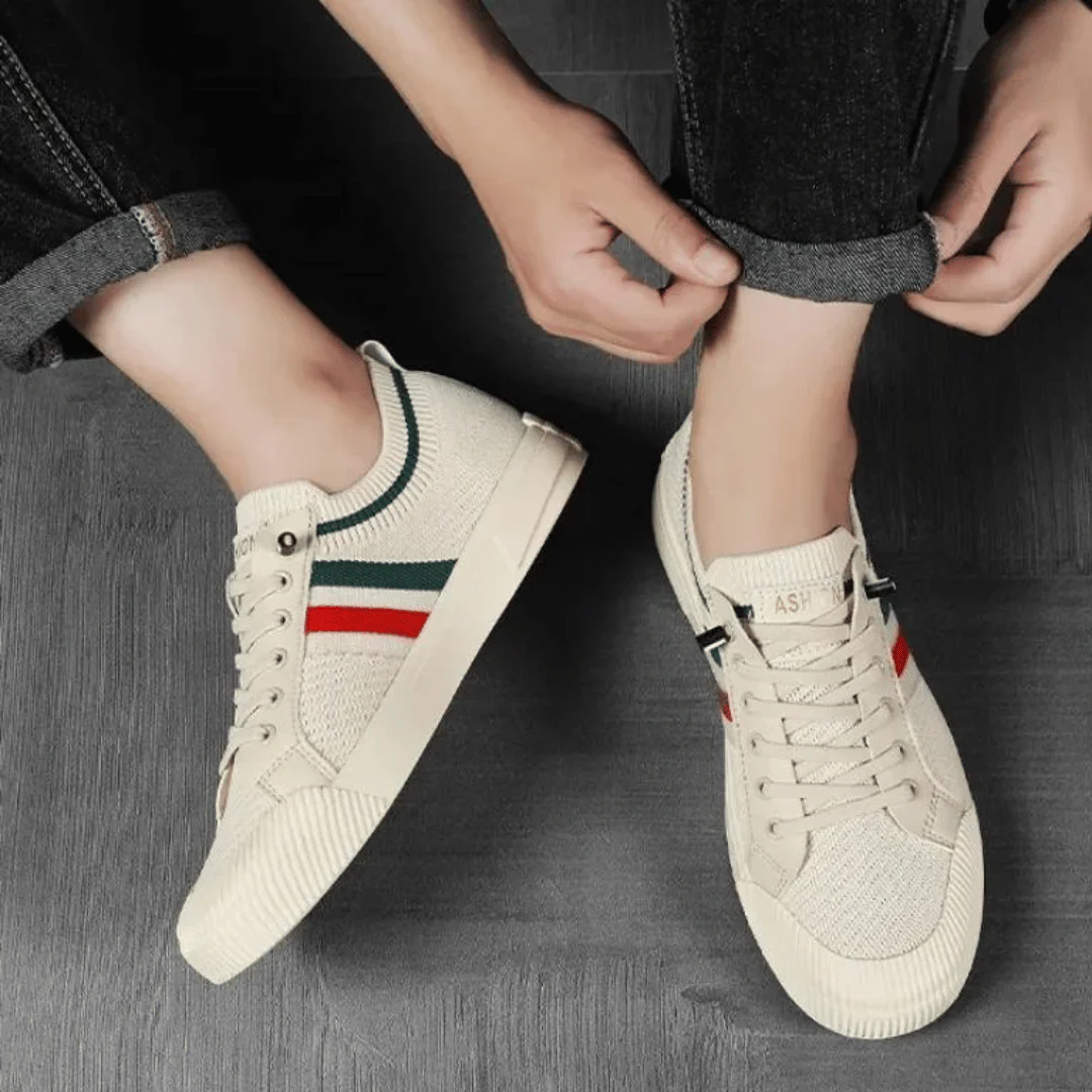 Comfy Lace Up Sports Shoes with Stripes