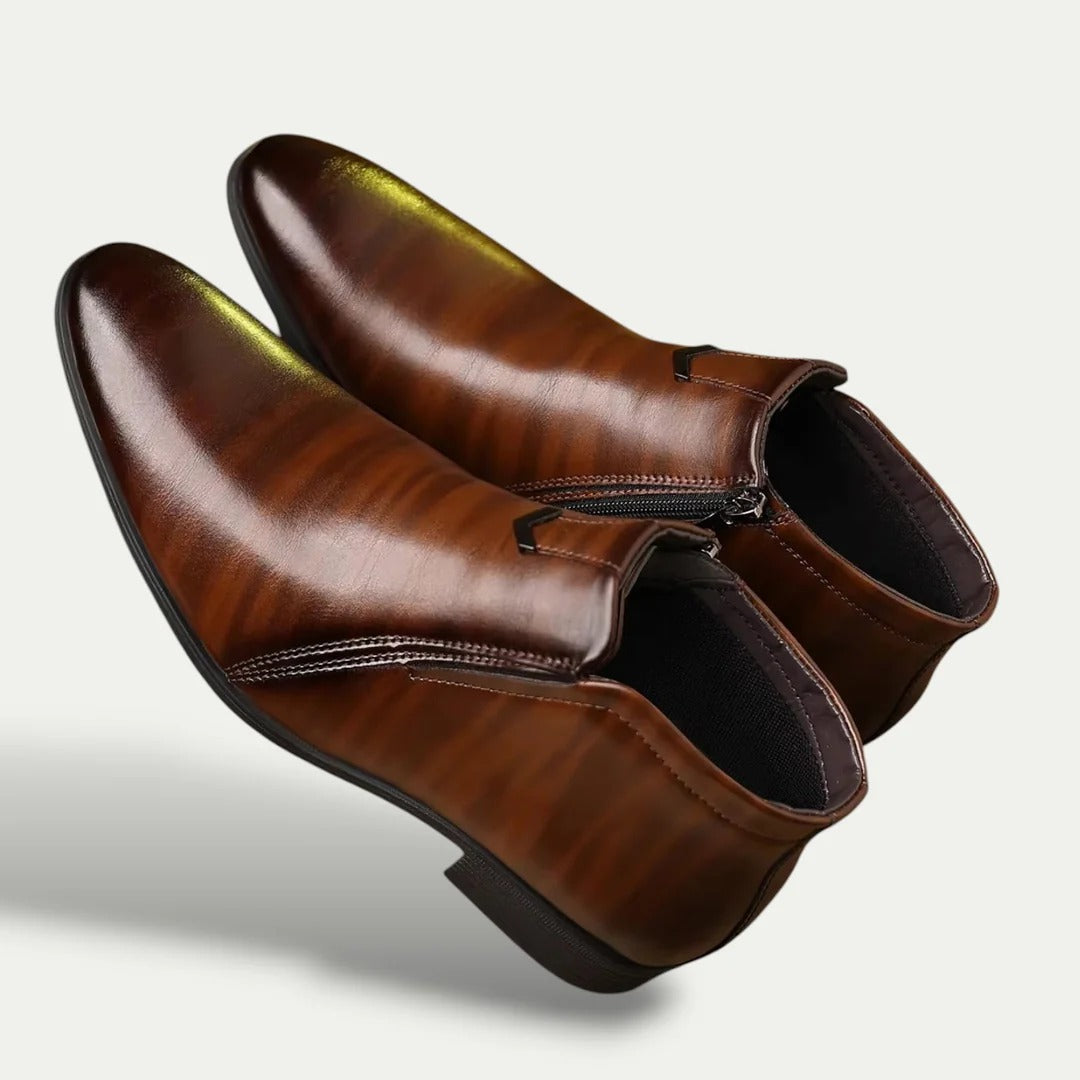 Classic Men's Leather Ankle Boots - Formal Dress Shoes
