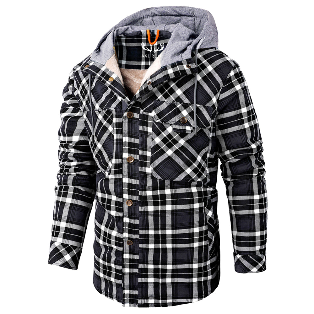 Warm Plaid Hooded Fleece Jacket
