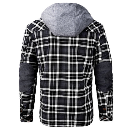 Warm Plaid Hooded Fleece Jacket