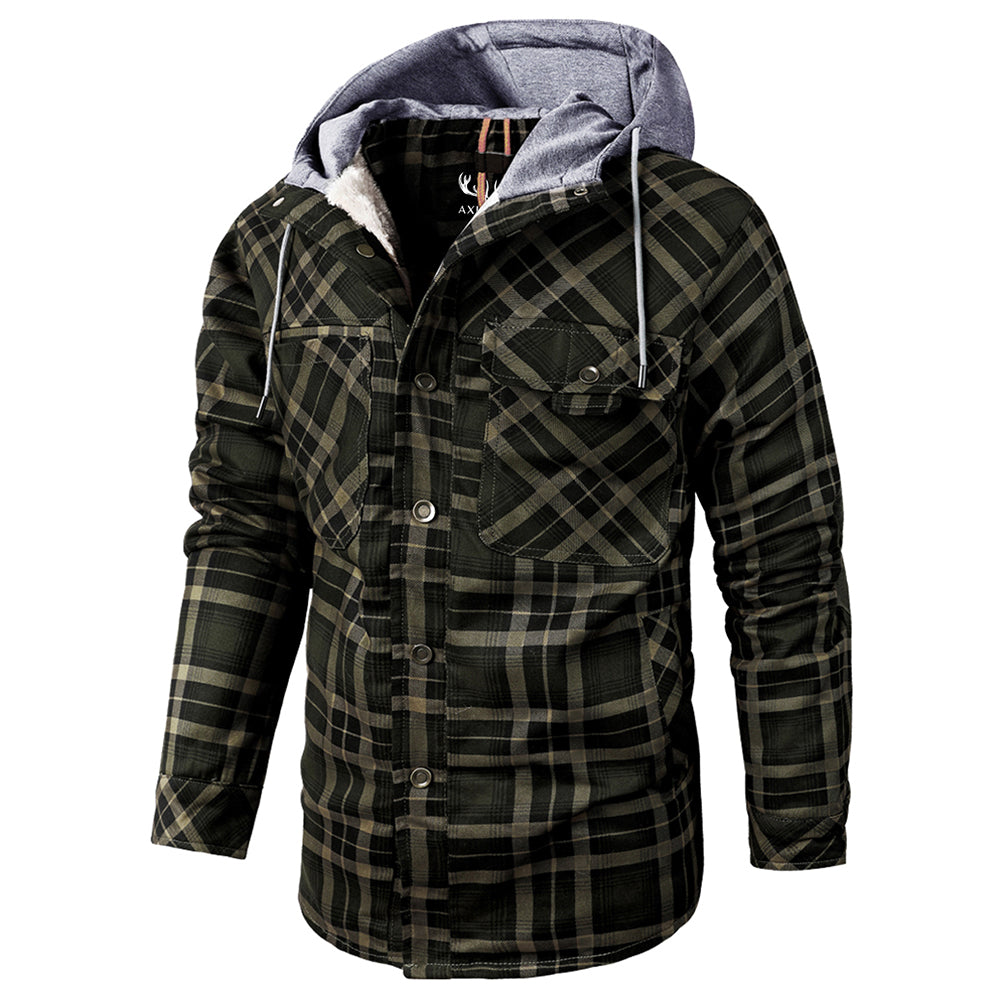 Warm Plaid Hooded Fleece Jacket