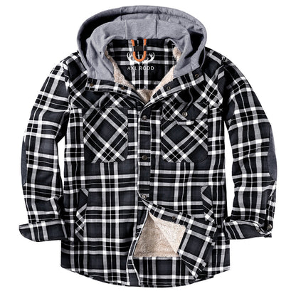 Warm Plaid Hooded Fleece Jacket
