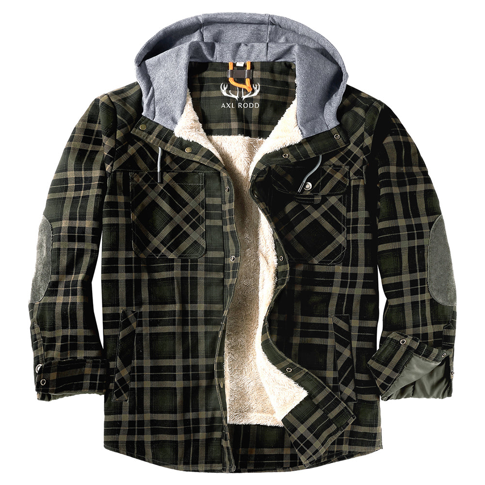 Relaxed Fit Plaid Hooded Jacket