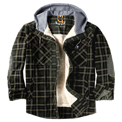Warm Plaid Hooded Fleece Jacket