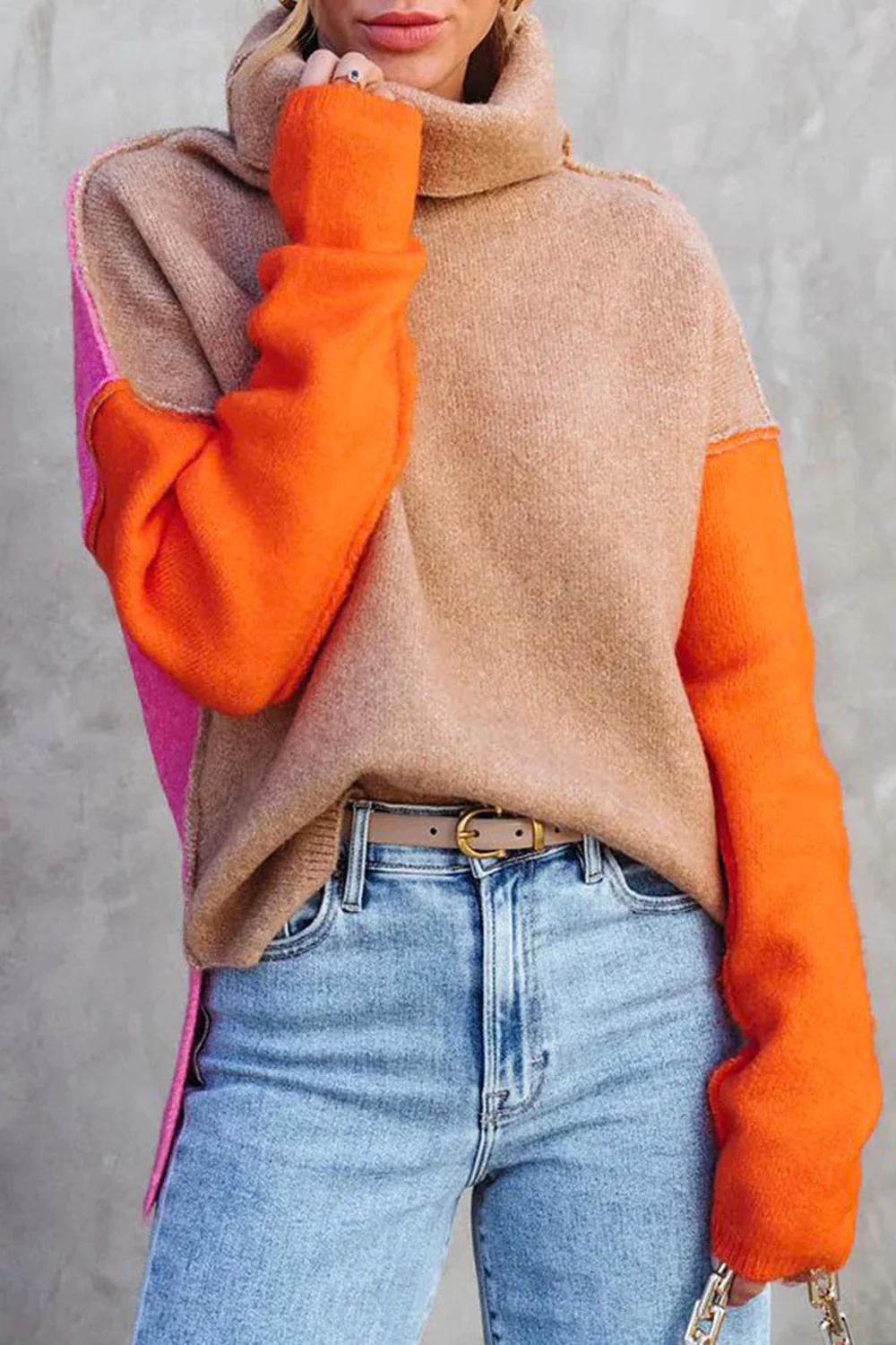 Vibrant Fall Crew Neck Sweater