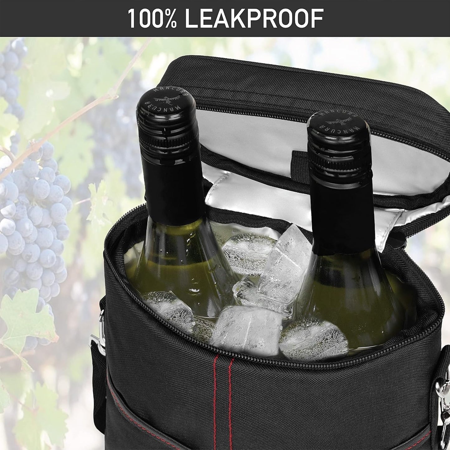Thermal Wine Carrier Bag with Padded Strap