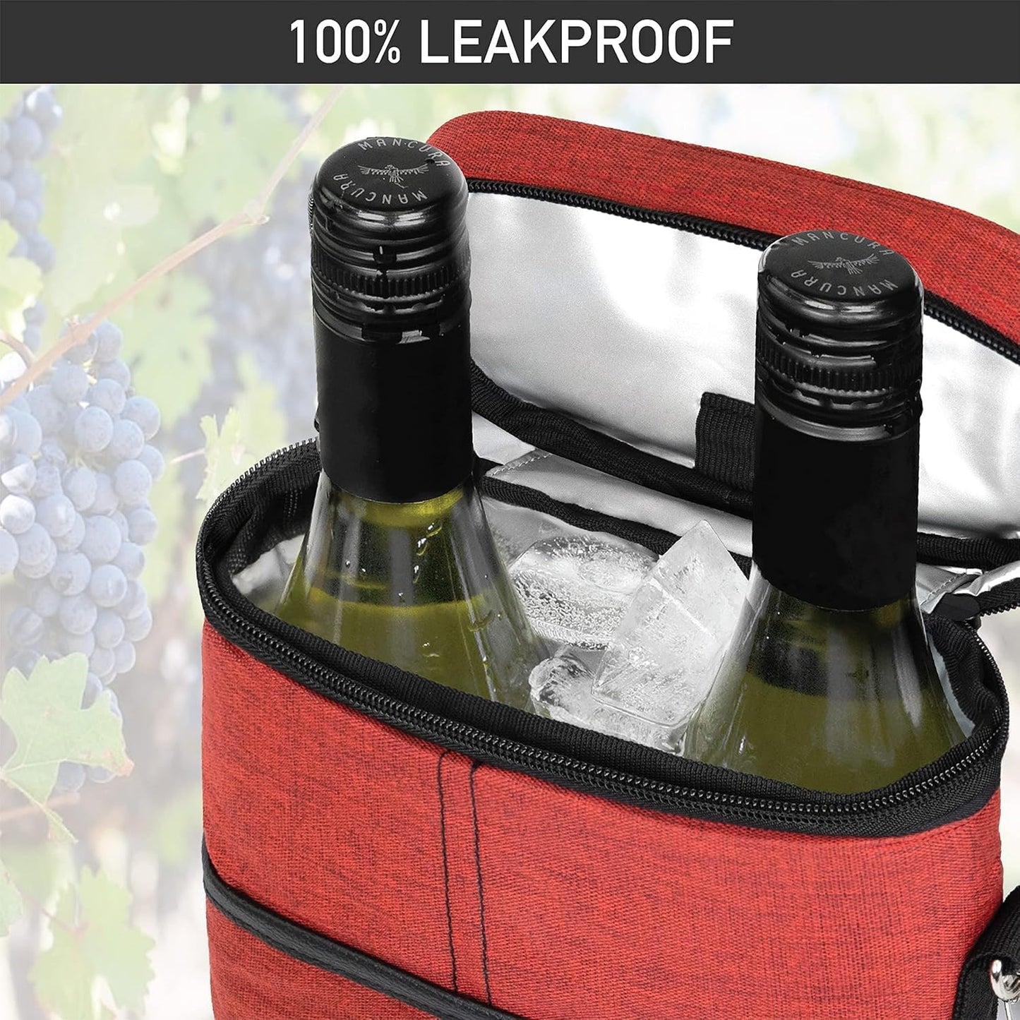 Thermal Wine Carrier Bag with Padded Strap