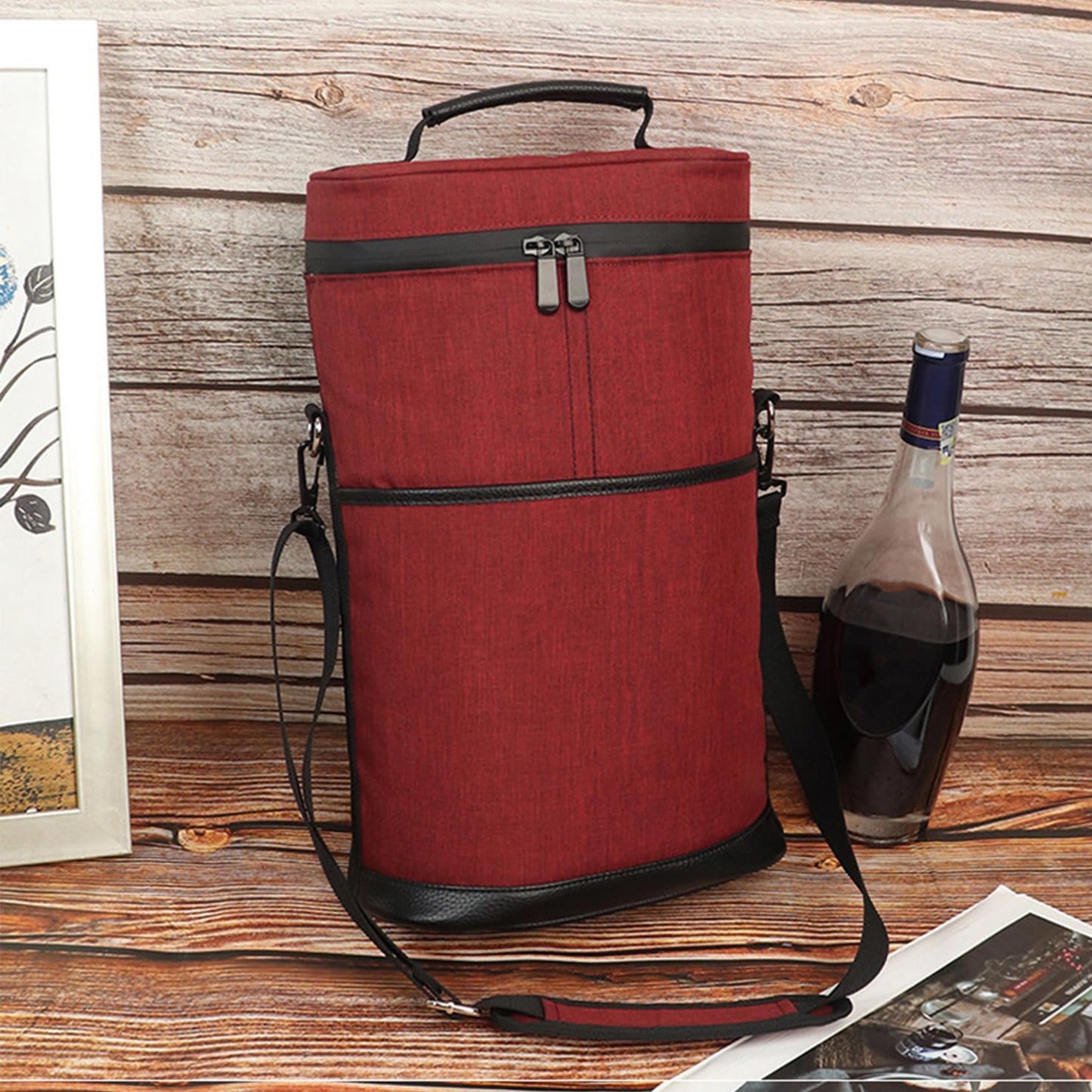 Thermal Wine Carrier Bag with Padded Strap - OutfitLondon