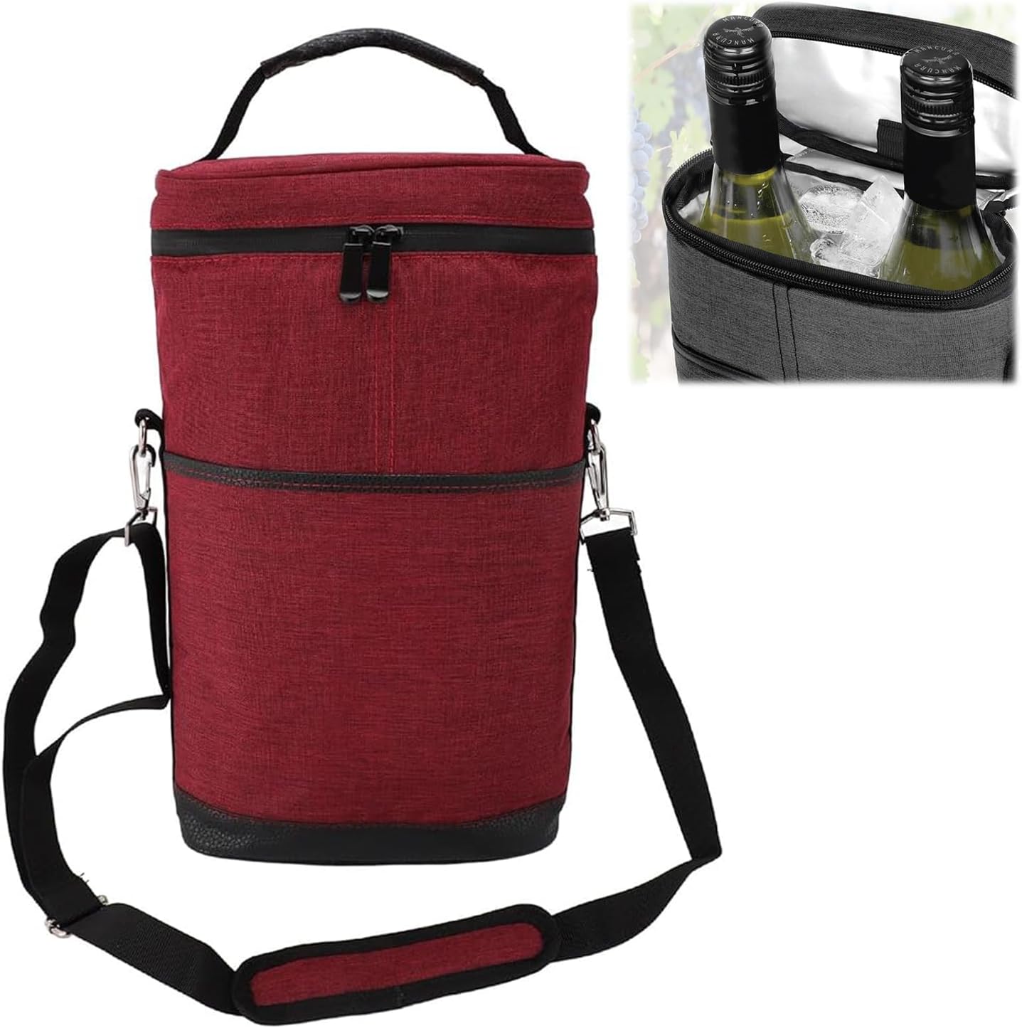 Thermal Wine Carrier Bag with Padded Strap