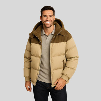 Warm Padded Coat with Fleece Lined Hood