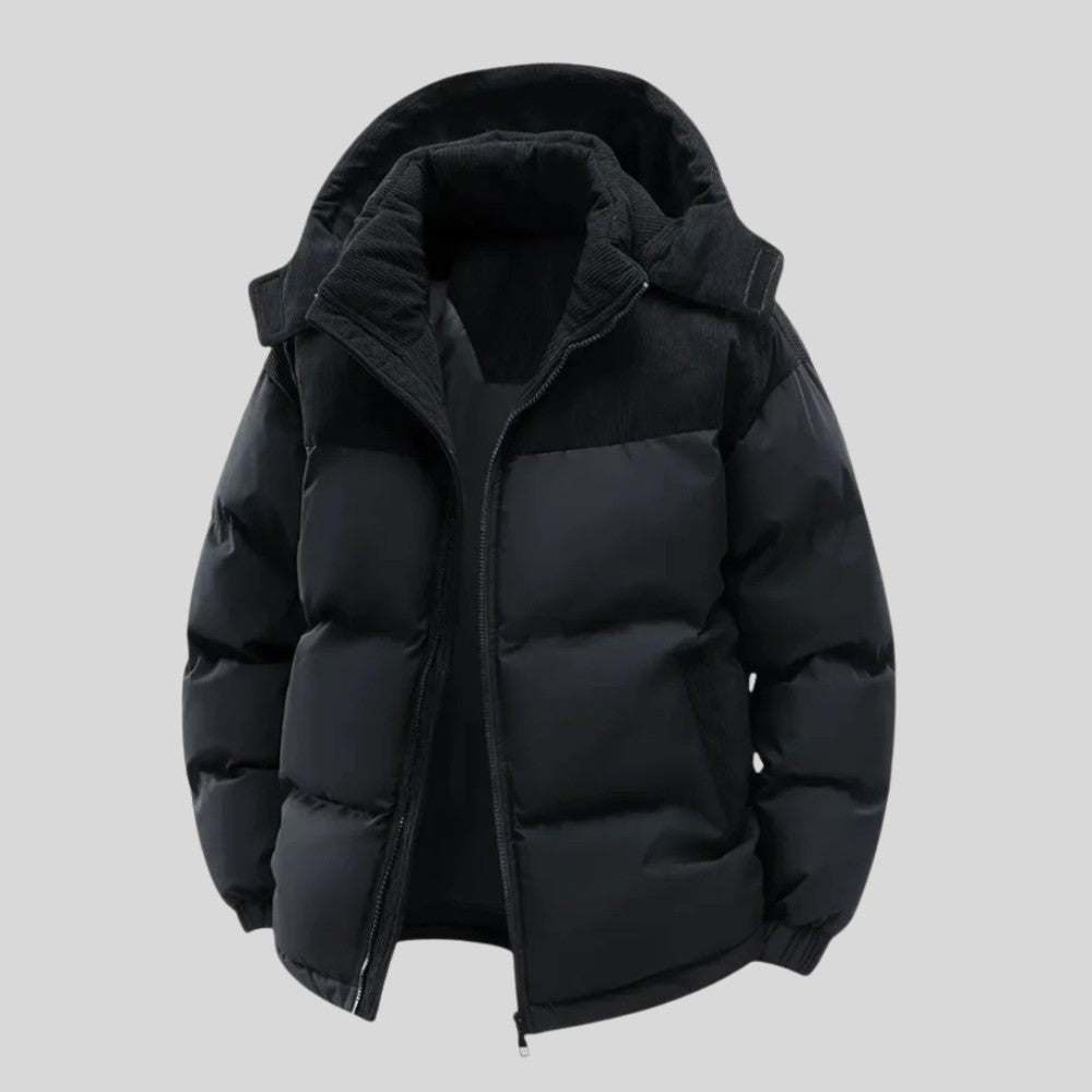 Warm Padded Coat with Fleece Lined Hood