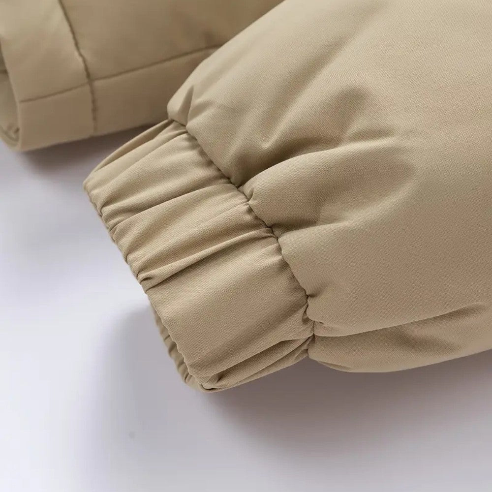 Warm Padded Coat with Fleece Lined Hood