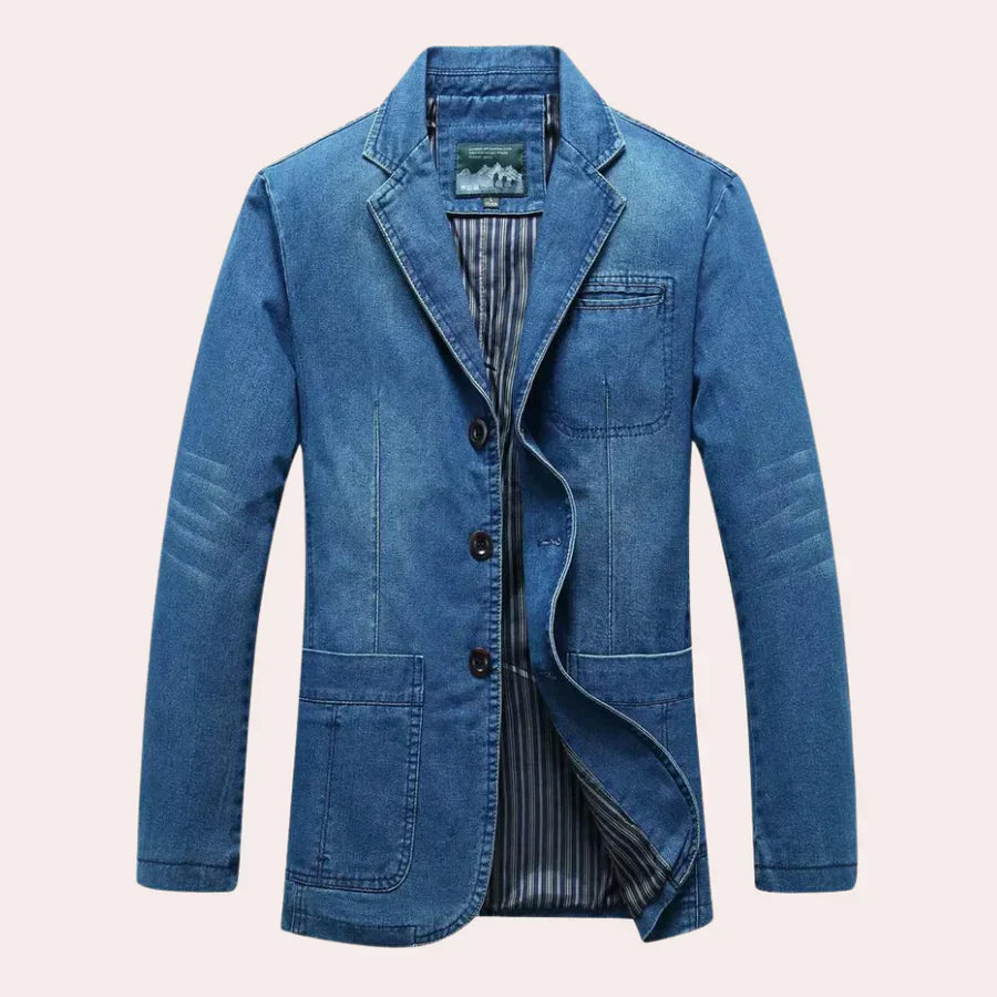 Classic Fit Mens Denim Jacket Logan - OutfitLondon