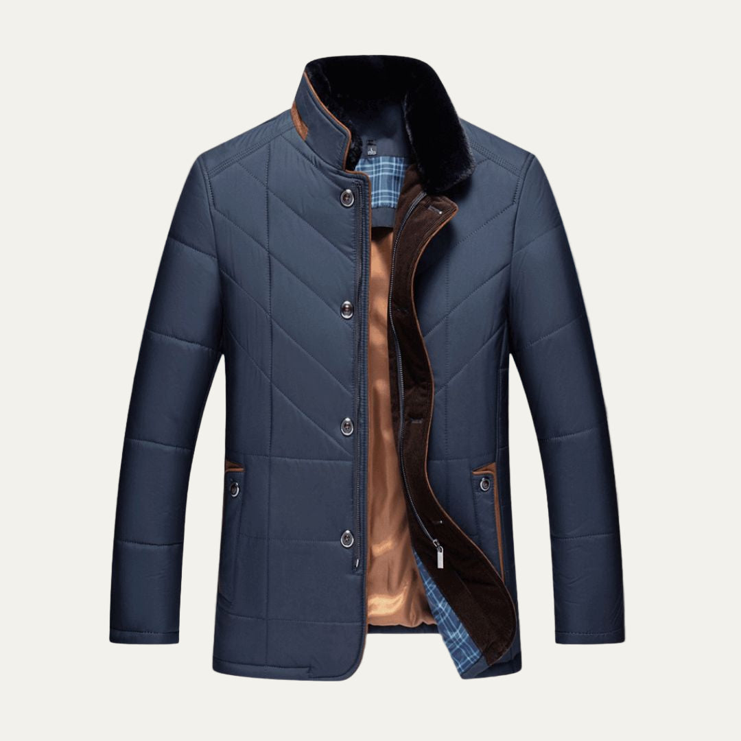 Warm Padded Parka Coat with Faux Fur Hood