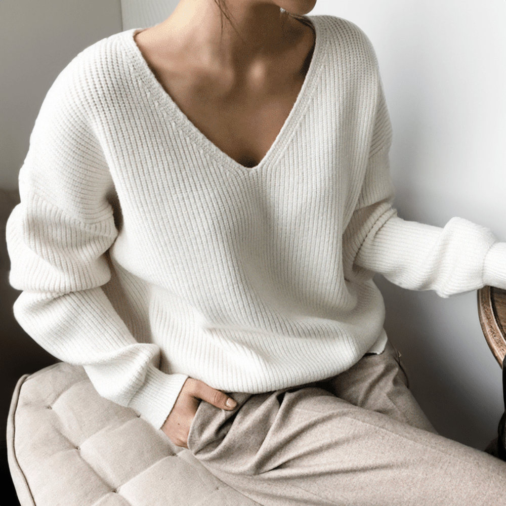 Soft V-Neck Winter Knit Sweater