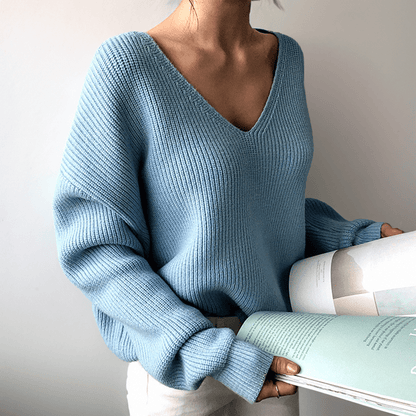 Soft V-Neck Winter Knit Sweater