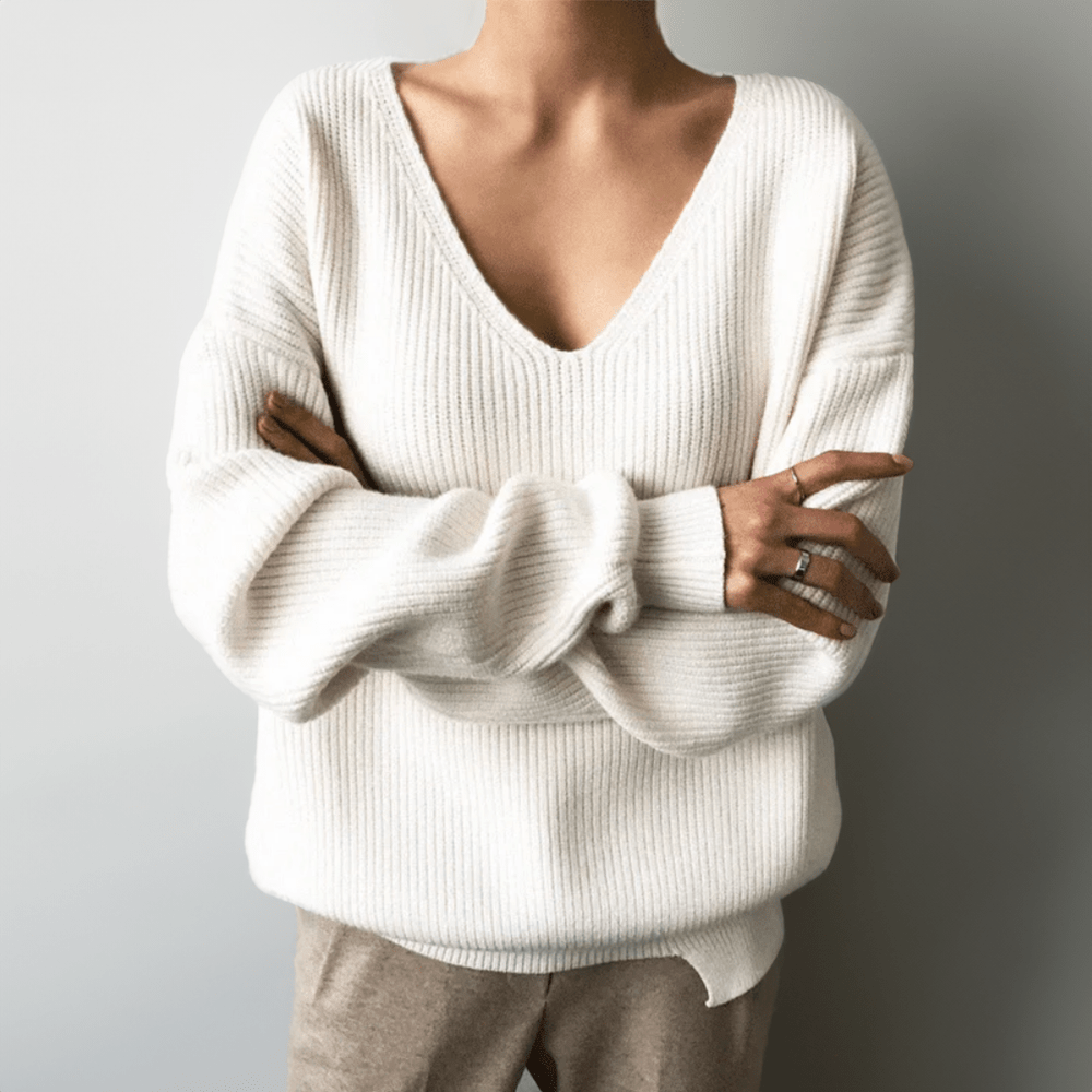 Soft V-Neck Winter Knit Sweater