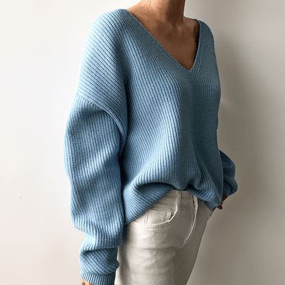 Soft V-Neck Winter Knit Sweater