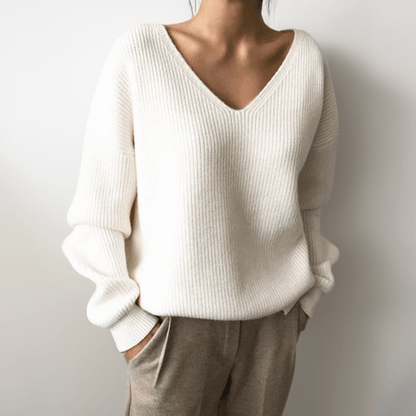 Soft V-Neck Winter Knit Sweater