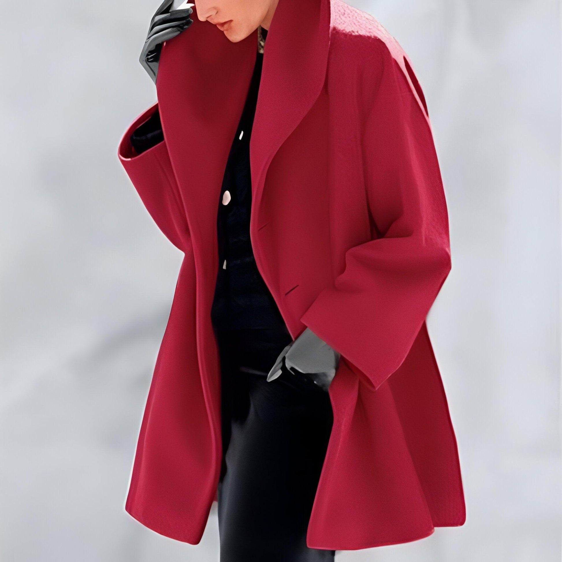 Premium Women's Wool Overcoat - Classic Warm Design - OutfitLondon