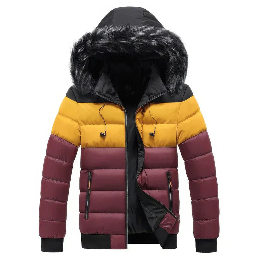 Warm Men's Parka Coat with Faux Fur Trim - OutfitLondon
