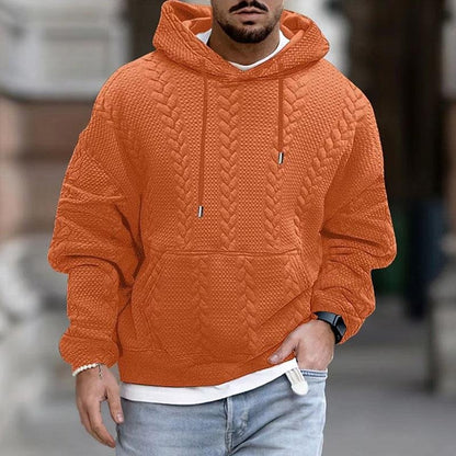 Men's Thick Cable Knit Hoodie Sweater