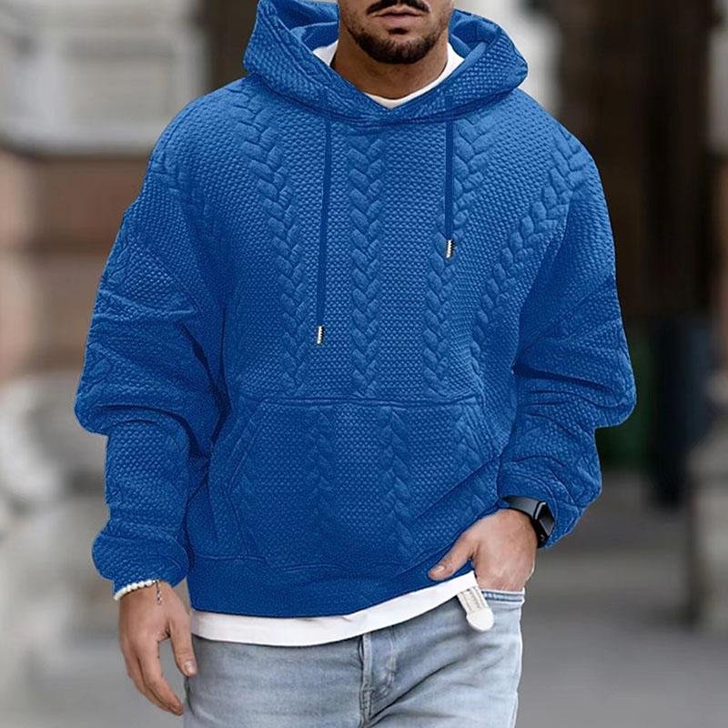 Men's Thick Cable Knit Hoodie Sweater