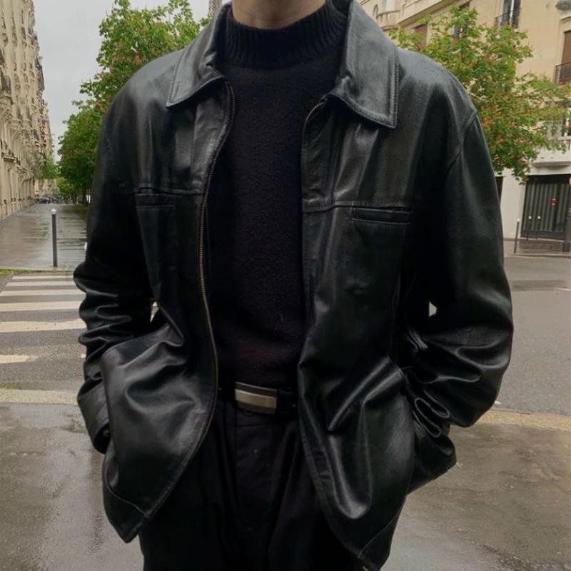 Classic Black PU Leather Biker Jacket - OutfitLondon
