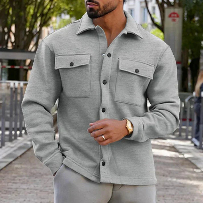 Stylish Cotton Shirt Jacket with Pockets