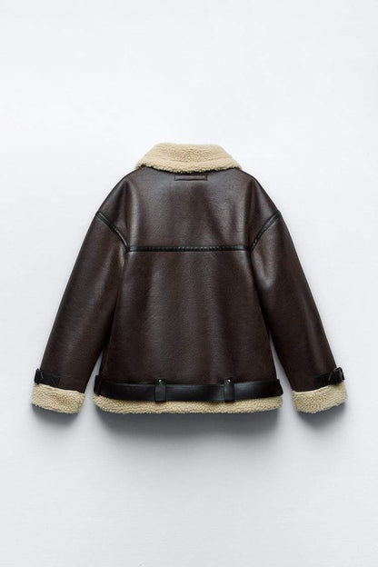 Classic Tan Leather Bomber Jacket