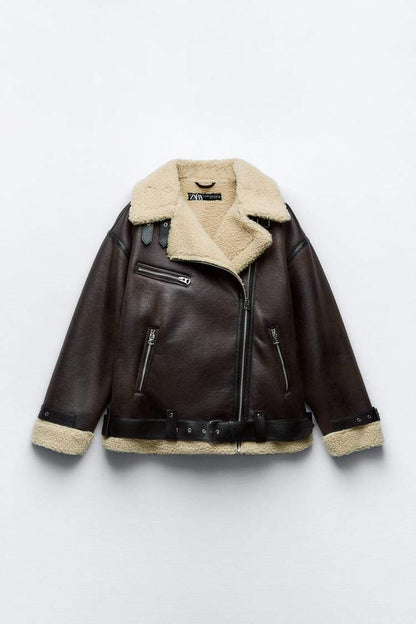 Classic Tan Leather Bomber Jacket