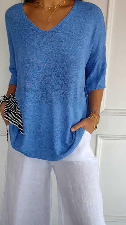 Relaxed Fit V Neck T Shirt