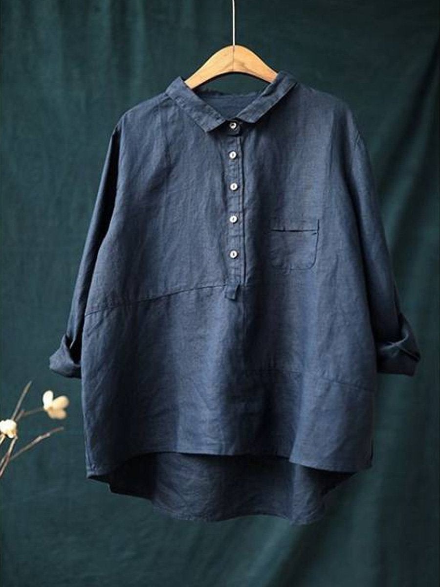 Classic Ladies Button Down Long Sleeve Top - OutfitLondon