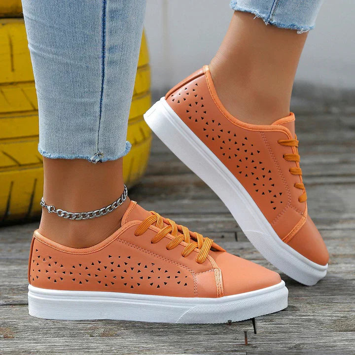 Neutral Low Top Lace Sneaker - OutfitLondon