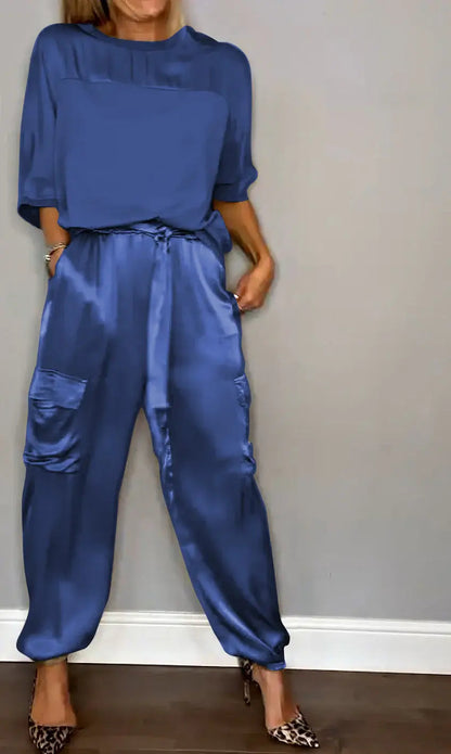 Women's 2-Piece Short Sleeve Pantsuit Set