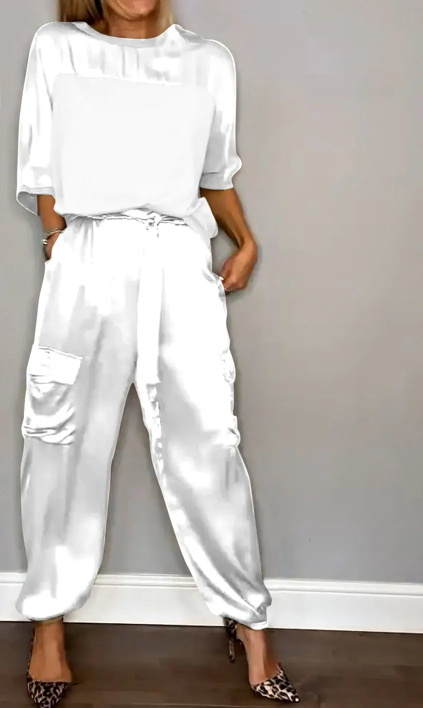 Women's 2-Piece Short Sleeve Pantsuit Set
