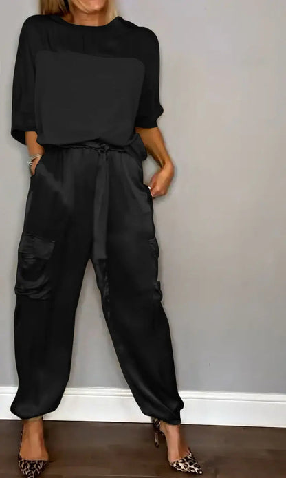 Women's 2-Piece Short Sleeve Pantsuit Set