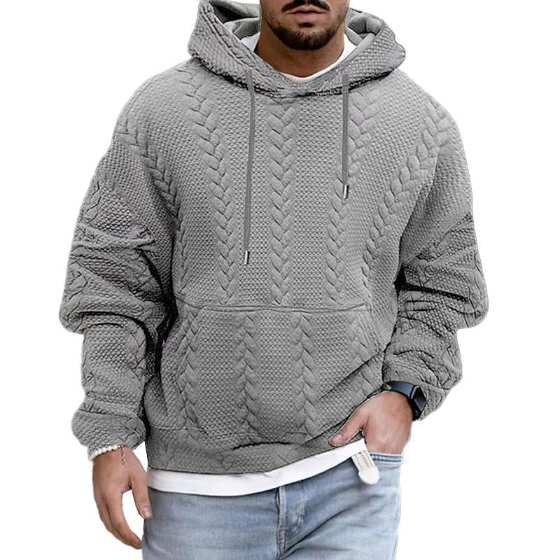 Men's Thick Cable Knit Hoodie Sweater - OutfitLondon