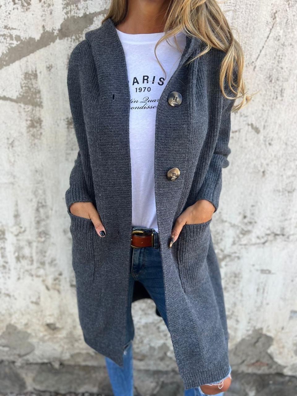 Cozy Women's Open Front Knit Cardigan Sweater