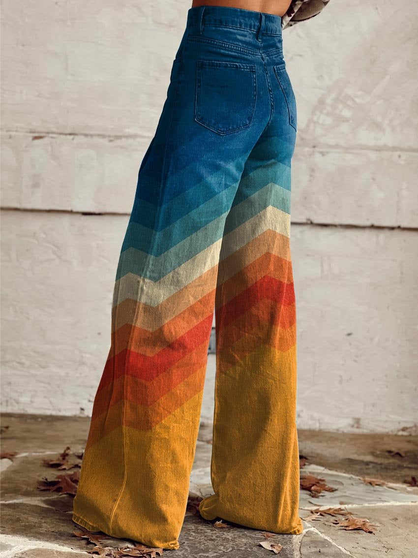 Classic Chevron Flare Leg Jeans