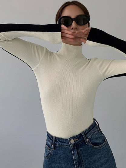 Juno | Relaxed Fit Two-Tone Holiday Knit Top