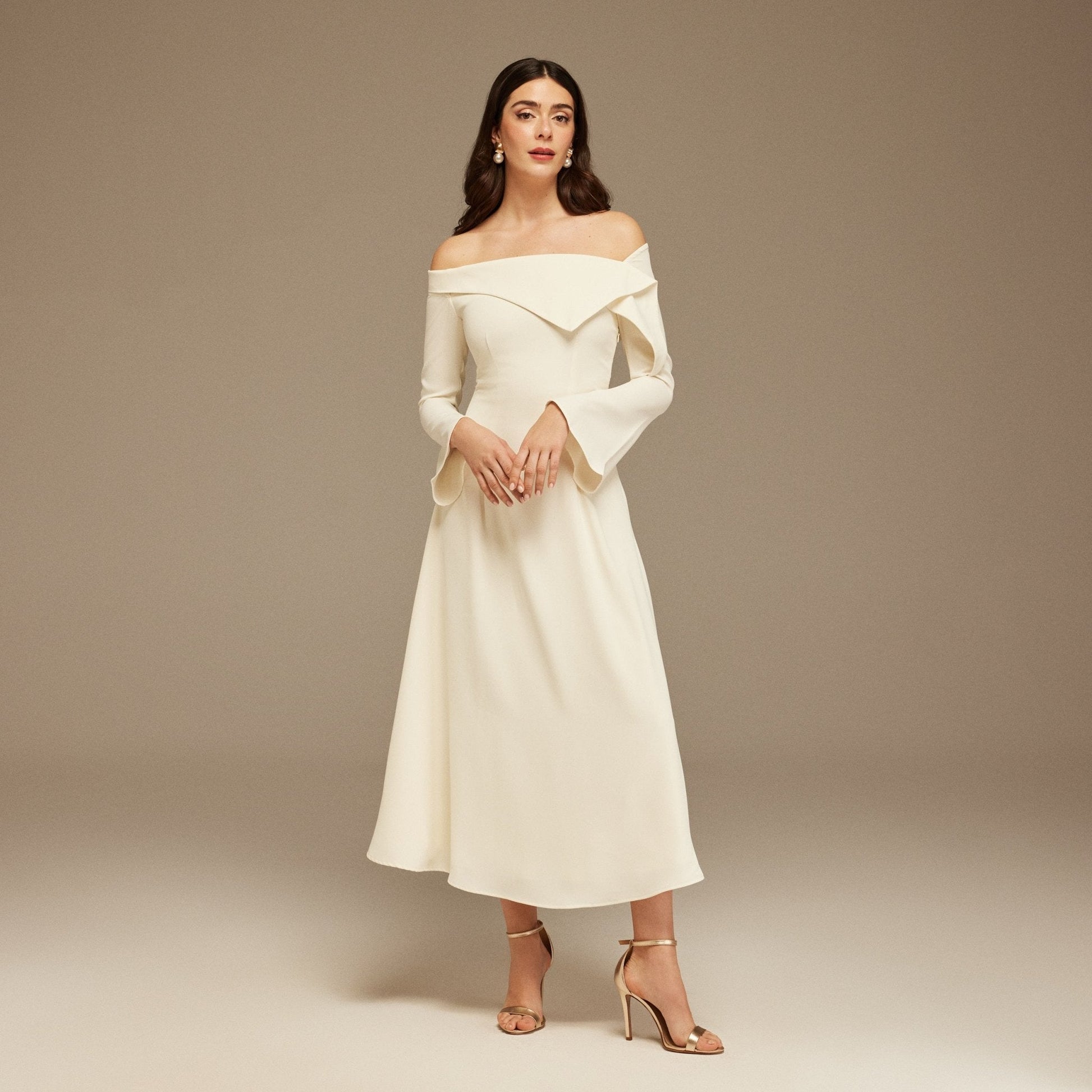 Elegant Off Shoulder A Line Party Dress - OutfitLondon