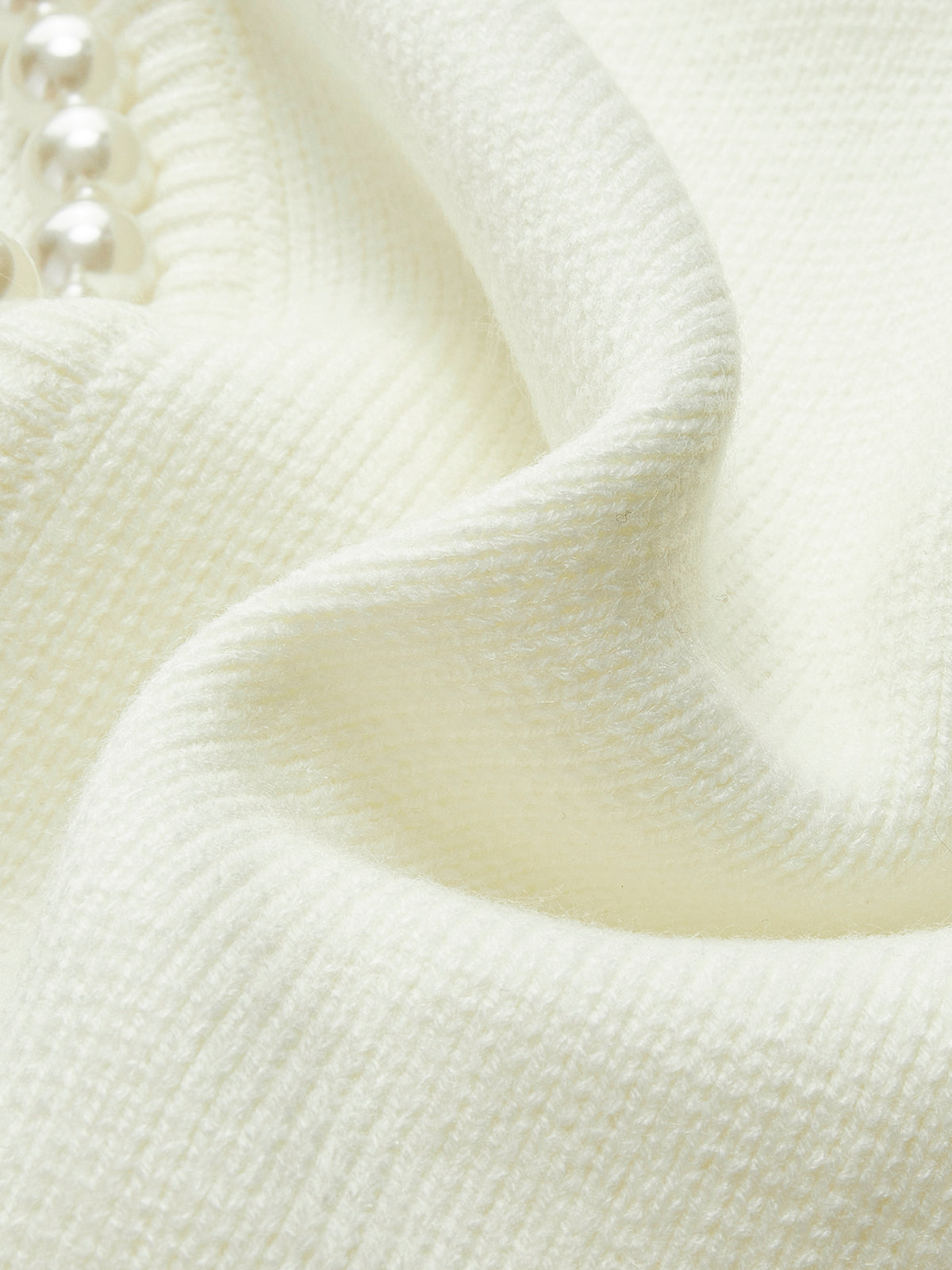 Justine | Relaxed Fit Pearl Trim Holiday Cardigan