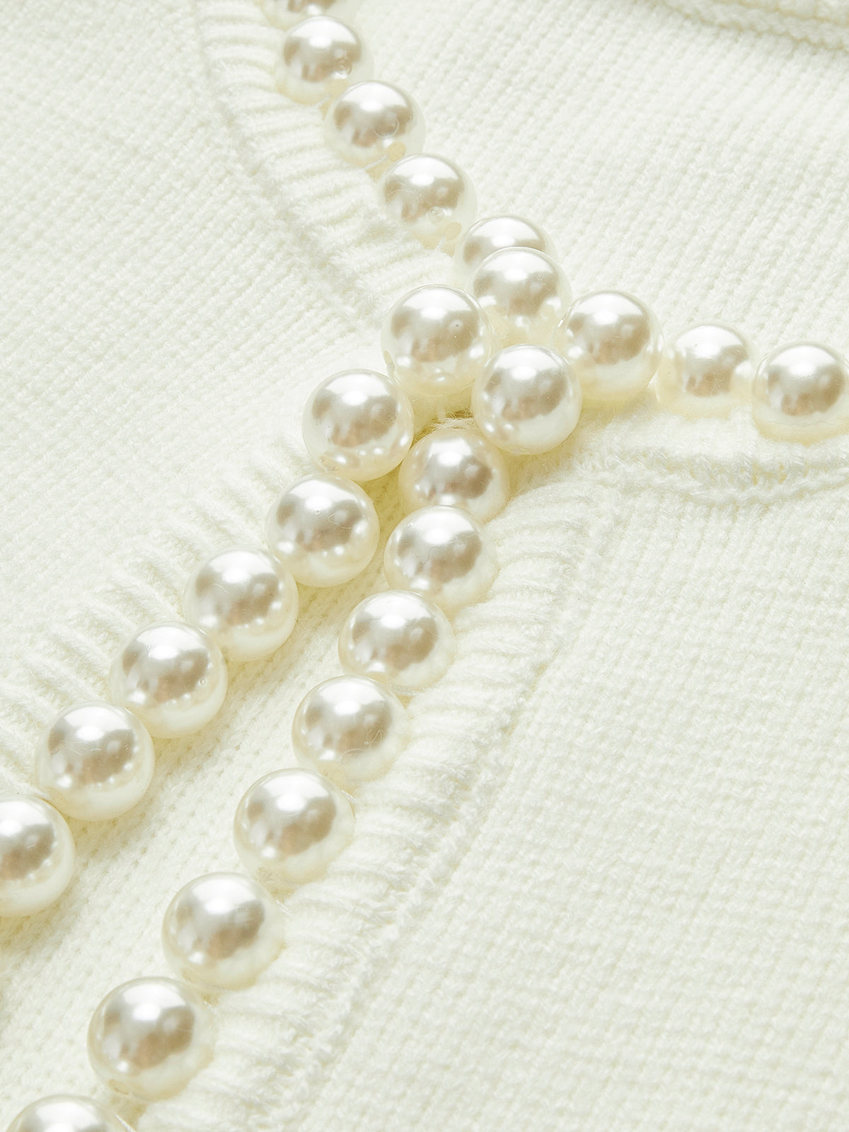 Justine | Relaxed Fit Pearl Trim Holiday Cardigan