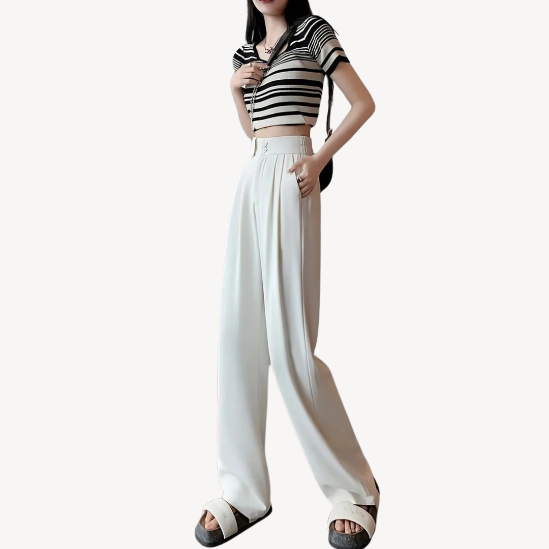 Comfortable Flowy Wide Leg Pants for Ladies - OutfitLondon