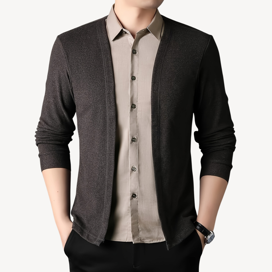 Men's Breathable Open Front Cardigan Sweater
