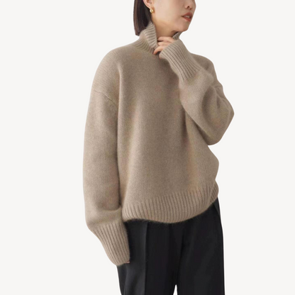 Cozy Women's Cable Knit Turtleneck Jumper
