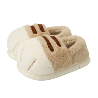 Cozy Faux Fur Cat Paw Slippers for Men Women